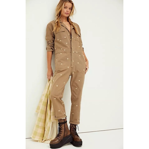 Free People Pants - Free People Driftwood Daisy Coveralls Jumpsuit Overalls